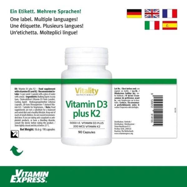 Vitamin D3 5000 plus K2 200 (Vitality Nutritionals)_1