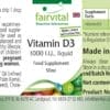 Vitamin D3 flüssig - 1000 I.E. pro Tropfen (fairvital)_englisch