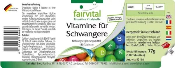 Vitamine für Schwangere (fairvital)_deutsch