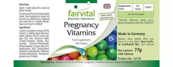 Vitamine für Schwangere (fairvital)_englisch