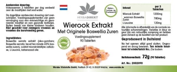 Weihrauch-Extrakt 400mg (Warnke) - niederländisch