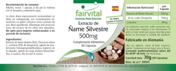 Wild Yam Extrakt 500mg (fairvital)_spanisch