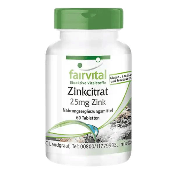 Zinkcitrat mit 25mg Zink (fairvital)