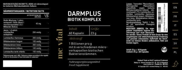 DarmPlus Biotik Komplex – 1 Billionen probiotische Bakterien pro g (Vitabay)_1