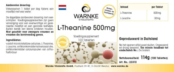 L-Theanin 500mg (Warnke) niederländisch