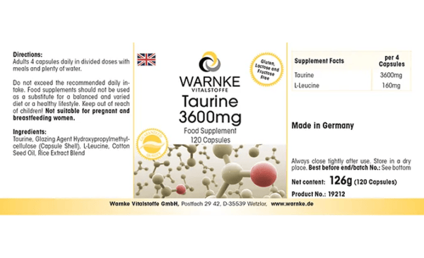 Taurin 3600mg (Warnke) englisch